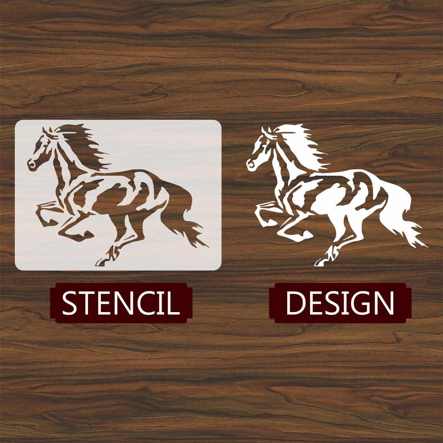 Running Horse Reusable Stencil for Canvas and wall painting - imartdecor.com