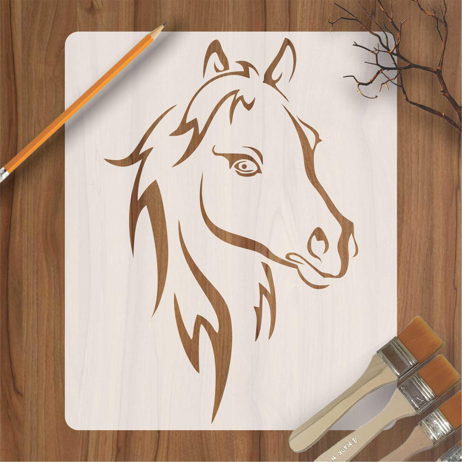 Horse Head Reusable Stencil for Canvas and wall painting - imartdecor.com