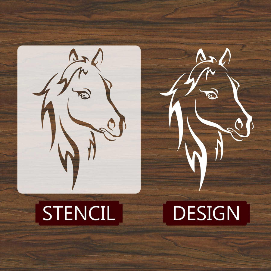 Horse Head Reusable Stencil for Canvas and wall painting - imartdecor.com
