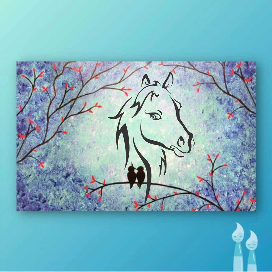 Horse Head Reusable Stencil for Canvas and wall painting - imartdecor.com