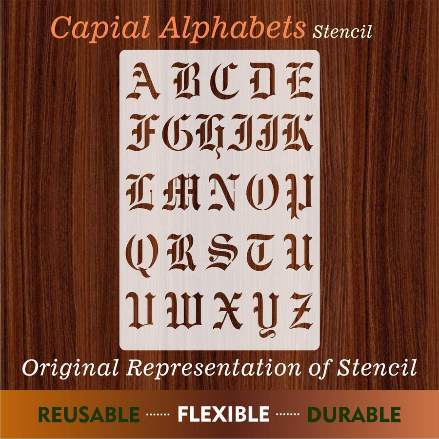 Capital Alphabets Reusable Stencil for Canvas and wall painting - imartdecor.com