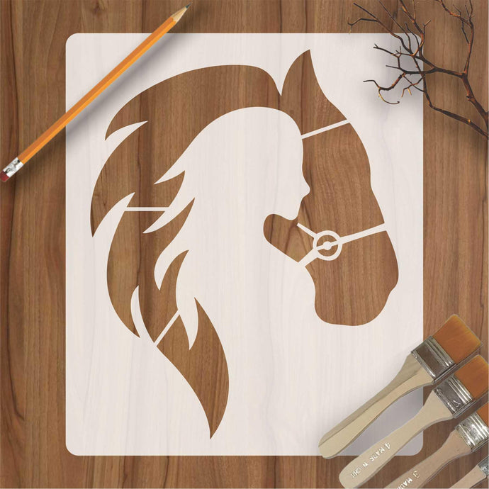 Horse & Girl Reusable Stencil for Canvas and wall painting - imartdecor.com