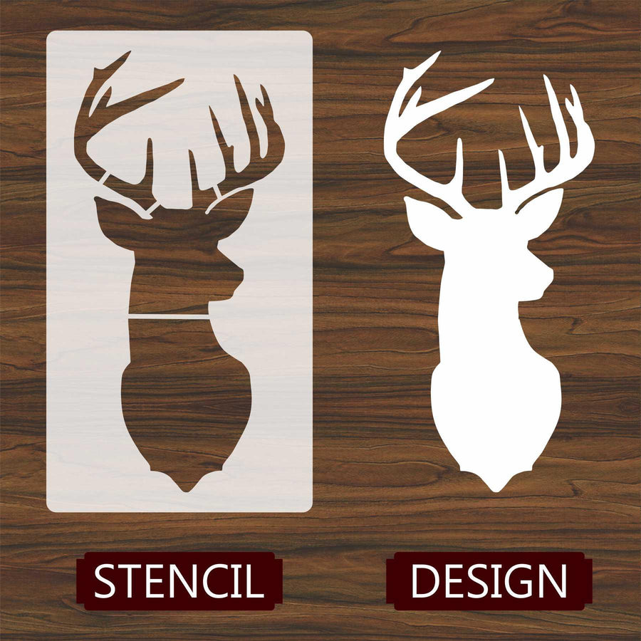 Cristmas Deer Head Reusable Stencil for Canvas and wall painting - imartdecor.com