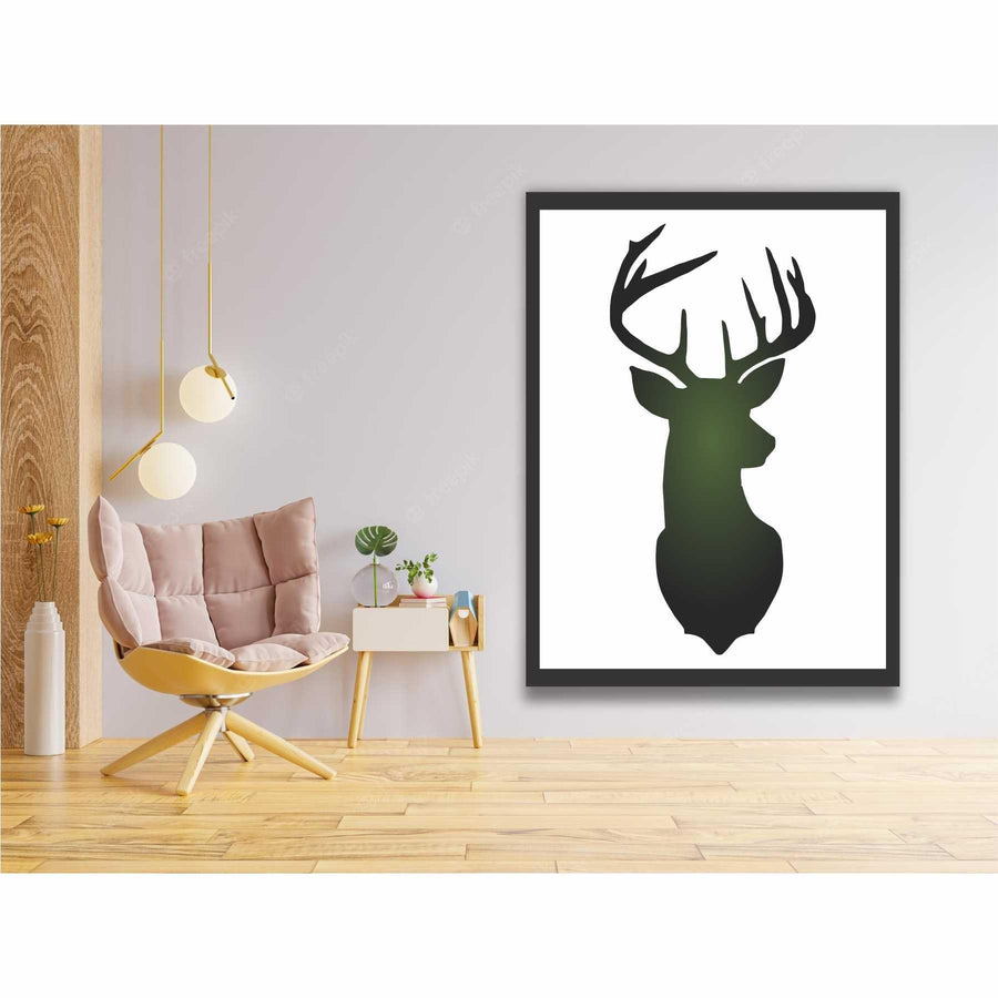 Cristmas Deer Head Reusable Stencil for Canvas and wall painting - imartdecor.com