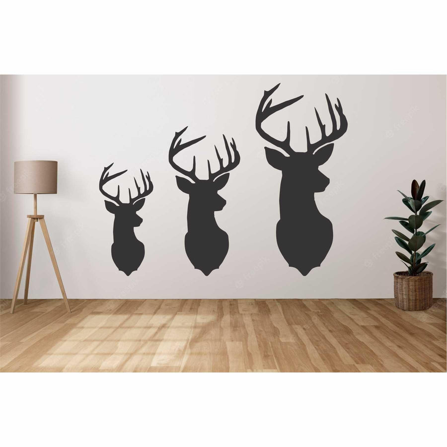 Cristmas Deer Head Reusable Stencil for Canvas and wall painting - imartdecor.com