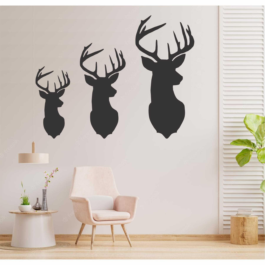Cristmas Deer Head Reusable Stencil for Canvas and wall painting - imartdecor.com