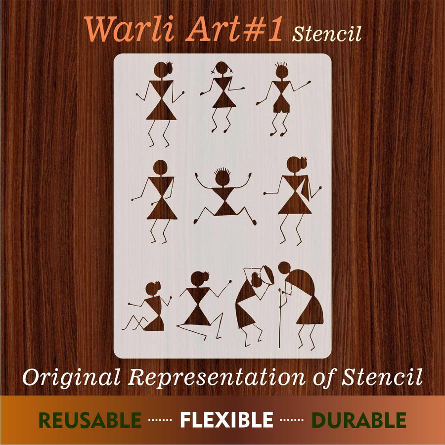 Warli & Ancient Art Reusable Stencil for Canvas and wall painting - imartdecor.com