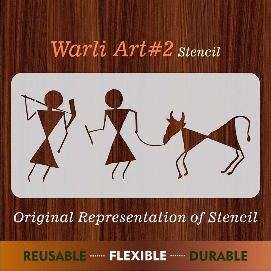 Warli & Ancient Art Reusable Stencil for Canvas and wall painting - imartdecor.com