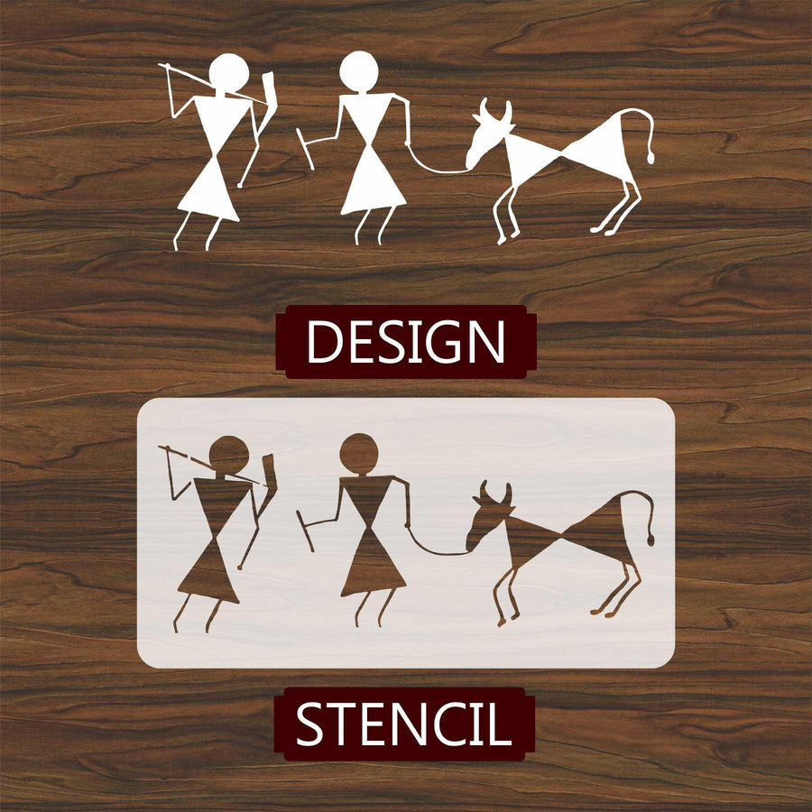 Warli & Ancient Art Reusable Stencil for Canvas and wall painting - imartdecor.com
