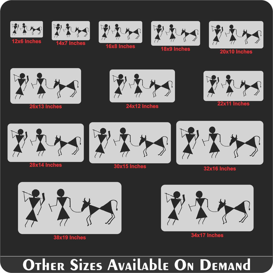 Warli & Ancient Art Reusable Stencil for Canvas and wall painting - imartdecor.com