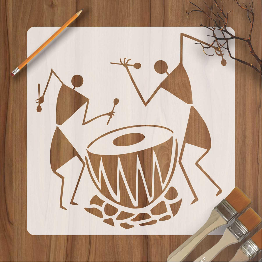 Warli Art & Ancient Reusable Stencil for Canvas and wall painting - imartdecor.com