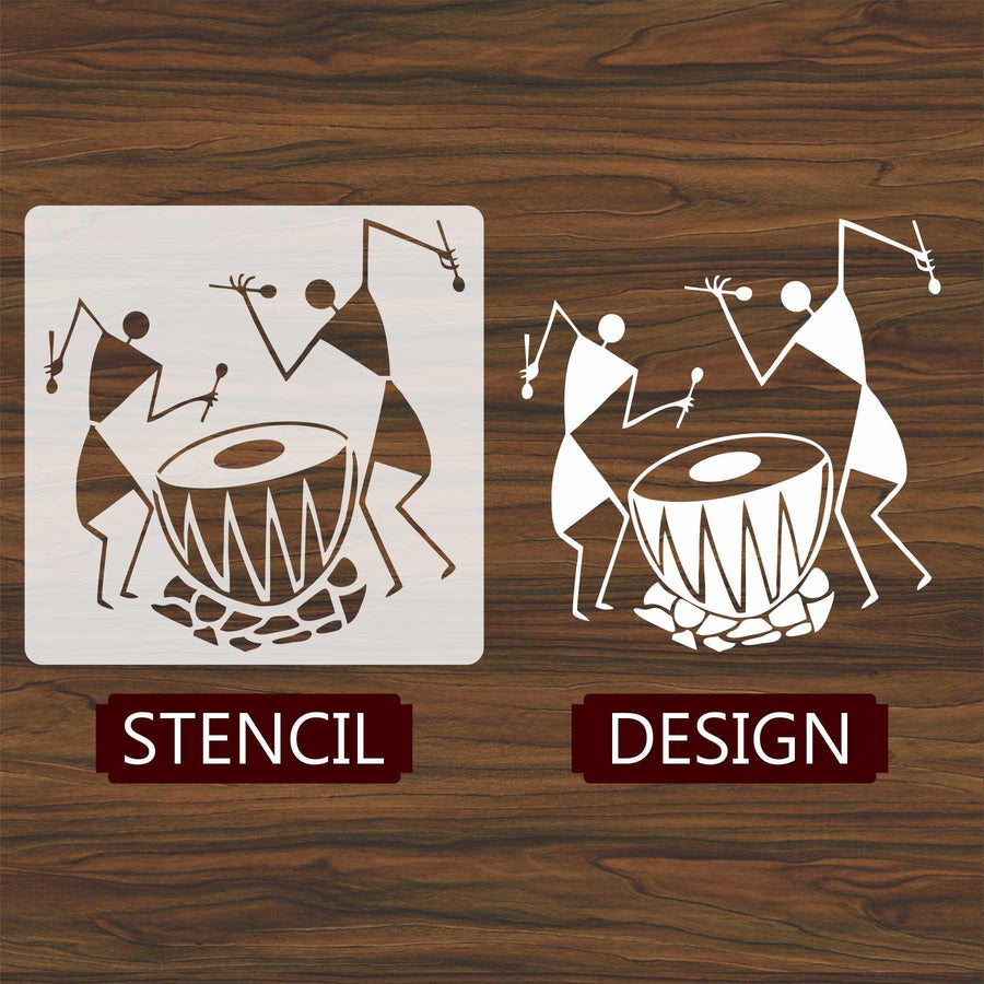 Warli Art & Ancient Reusable Stencil for Canvas and wall painting - imartdecor.com