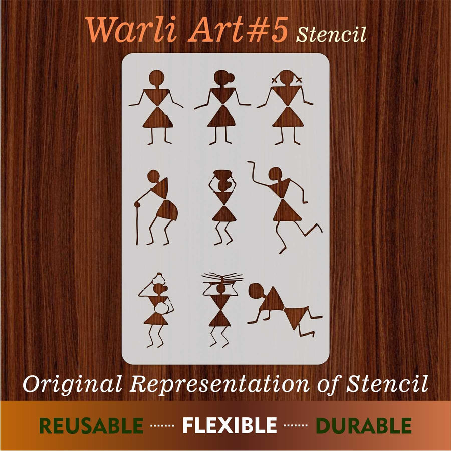 Warli & Ancient Art Reusable Stencil for Canvas and wall painting - imartdecor.com