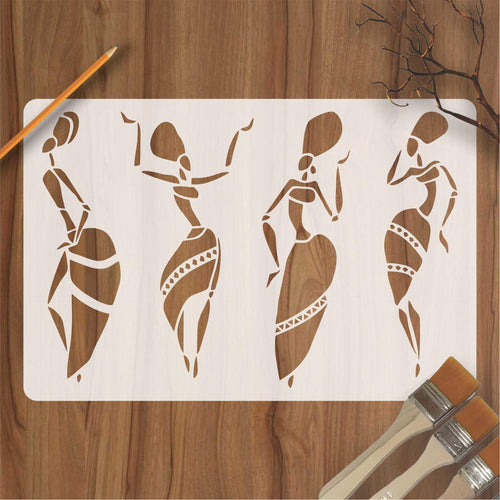 Warli &  Ancient Art Reusable Stencil for Canvas and wall painting - imartdecor.com