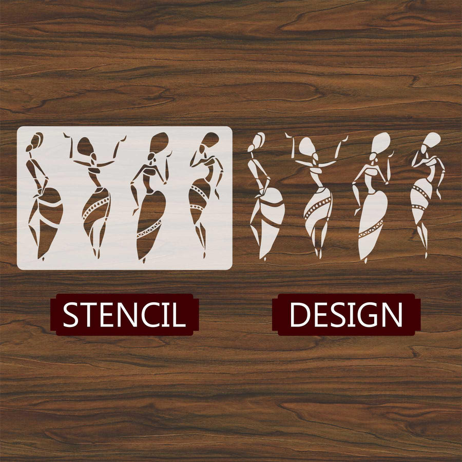 Warli & Ancient Art Reusable Stencil for Canvas and wall painting - imartdecor.com