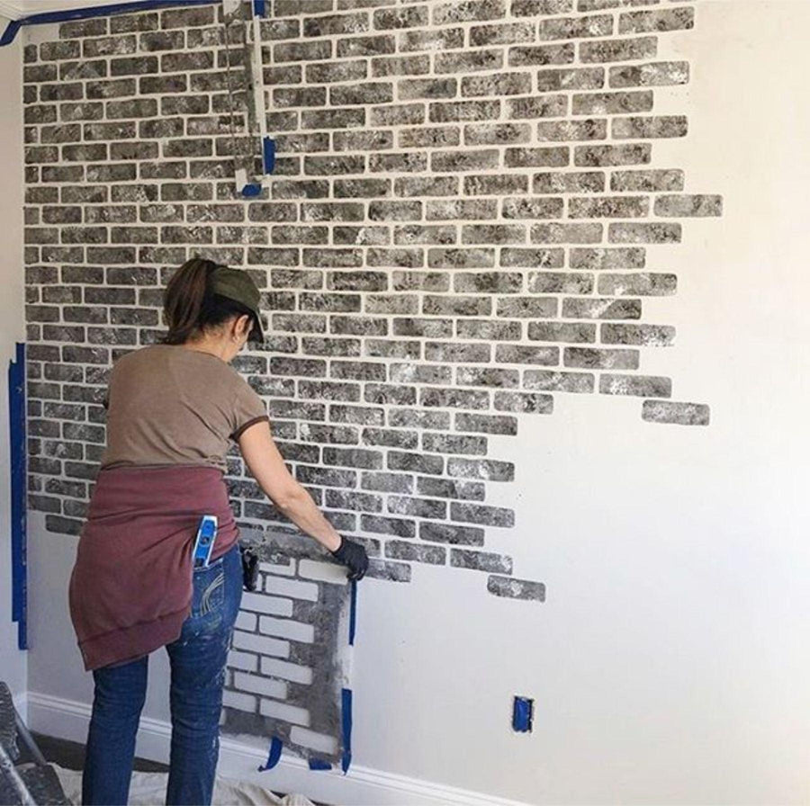 Brick Wall Reusable Stencil For Canvas And Wall Painting - imartdecor.com