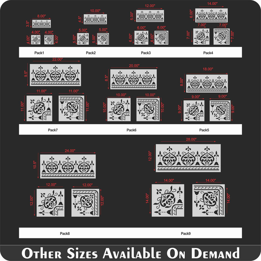 Indian Inlay(furniture and fabric) Reusable Stencil For Canvas And Wall Painting - imartdecor.com