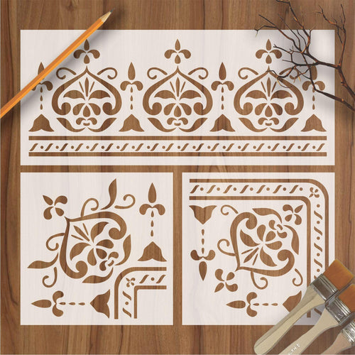 Indian Inlay(furniture and fabric) Reusable Stencil For Canvas And Wall Painting - imartdecor.com