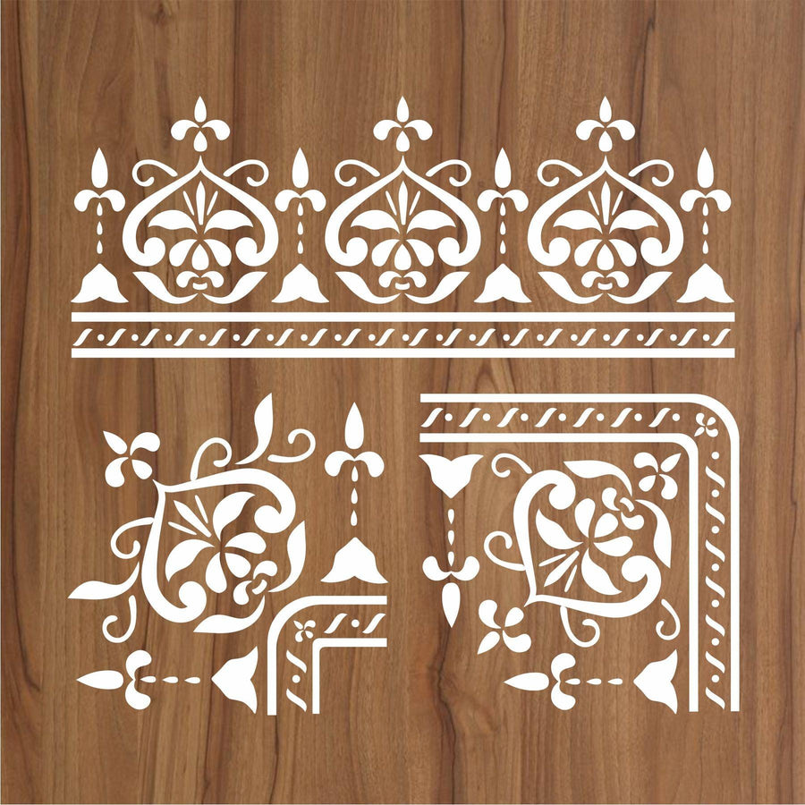 Indian Inlay(furniture and fabric) Reusable Stencil For Canvas And Wall Painting - imartdecor.com