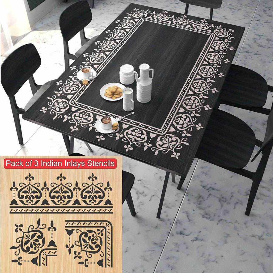 Indian Inlay(furniture and fabric) Reusable Stencil For Canvas And Wall Painting - imartdecor.com