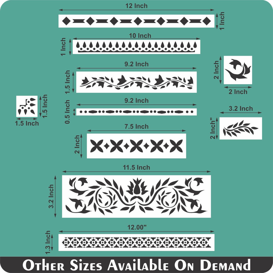 Indian Inlay (furniture and fabric) Reusable Stencil For Canvas And Wall Painting - imartdecor.com