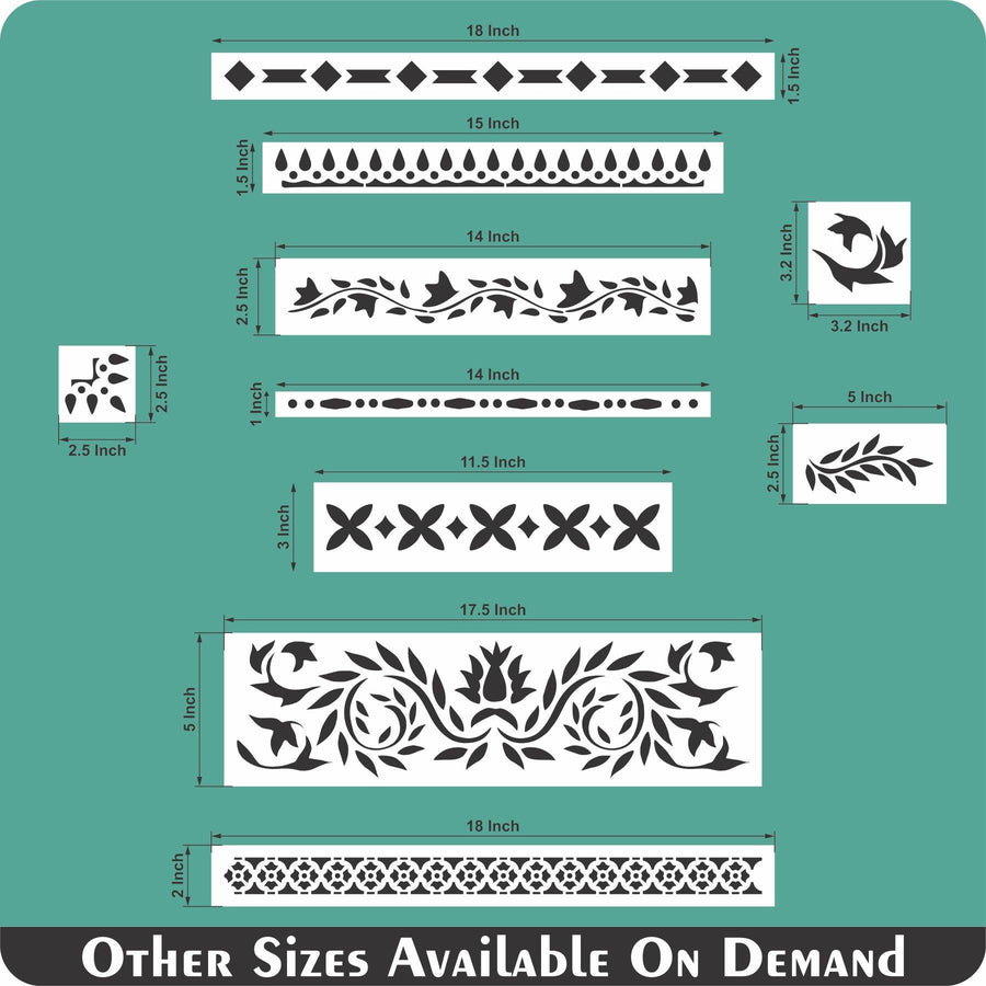 Indian Inlay (furniture and fabric) Reusable Stencil For Canvas And Wall Painting - imartdecor.com