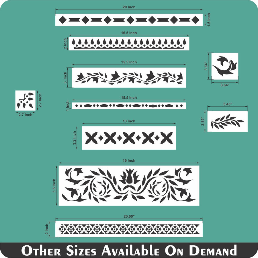 Indian Inlay (furniture and fabric) Reusable Stencil For Canvas And Wall Painting - imartdecor.com