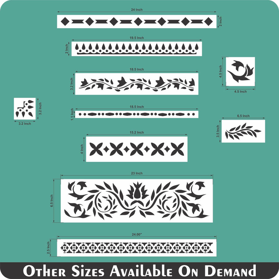 Indian Inlay (furniture and fabric) Reusable Stencil For Canvas And Wall Painting - imartdecor.com