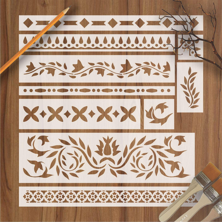 Indian Inlay (furniture and fabric) Reusable Stencil For Canvas And Wall Painting - imartdecor.com