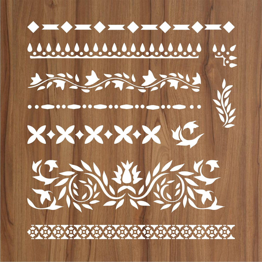 Indian Inlay (furniture and fabric) Reusable Stencil For Canvas And Wall Painting - imartdecor.com