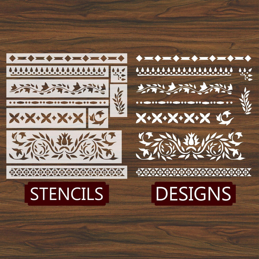 Indian Inlay (furniture and fabric) Reusable Stencil For Canvas And Wall Painting - imartdecor.com