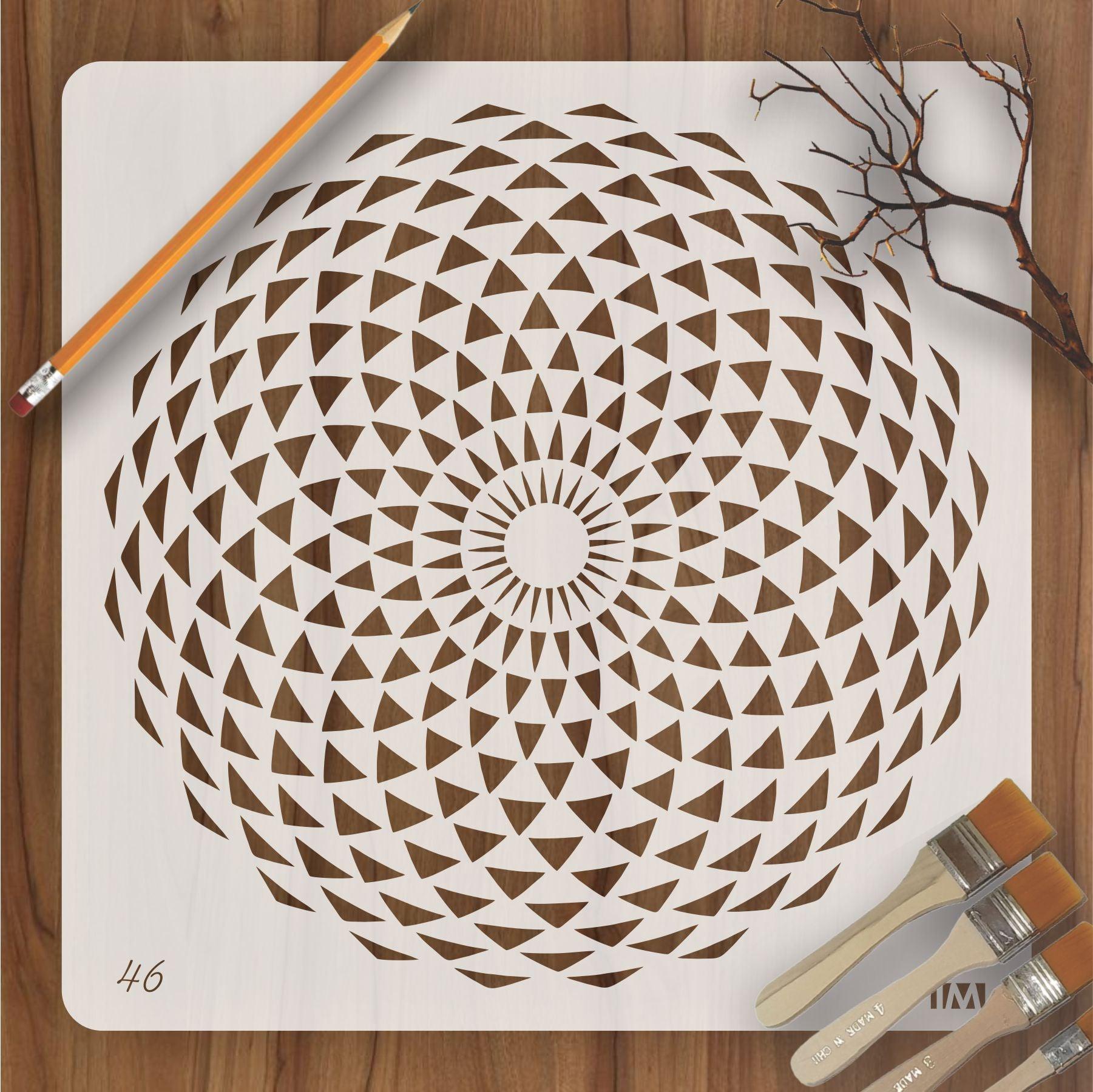Mandala Art Reusable Stencil for Canvas and wall painting.ID#46 ...