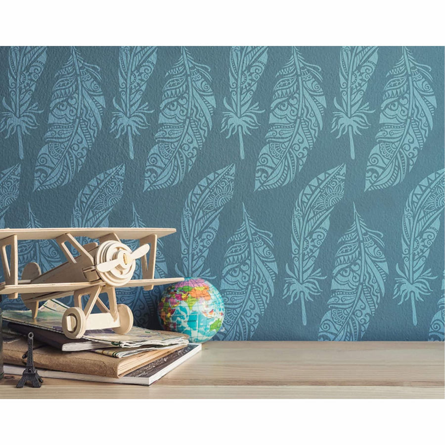 Mandala Feather Reusable Stencil For Canvas And Wall Painting - imartdecor.com