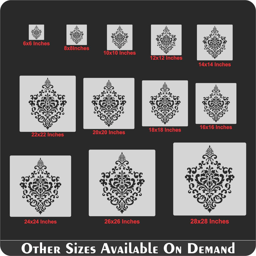 Vintage Damask Floral Reusable Stencil for Canvas and wall painting.ID #465 - imartdecor.com