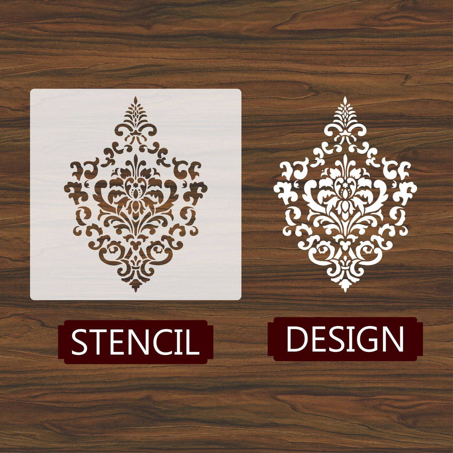 Vintage Damask Floral Reusable Stencil for Canvas and wall painting.ID #465 - imartdecor.com