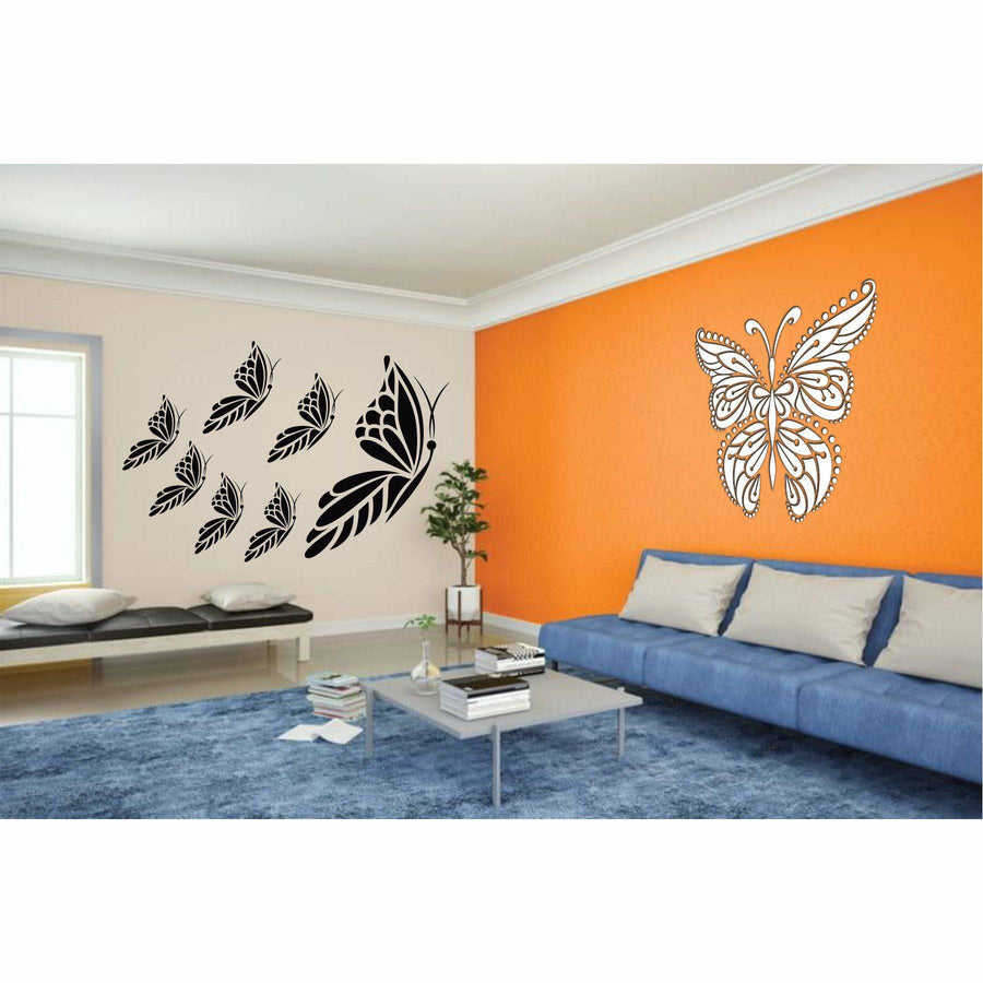 6 Modern Butterfly Reusable Stencil for Canvas and wall painting..ID#467 - imartdecor.com