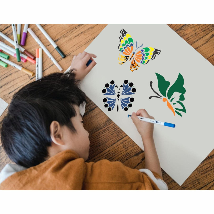 6 Modern Butterfly Reusable Stencil for Canvas and wall painting..ID#467 - imartdecor.com
