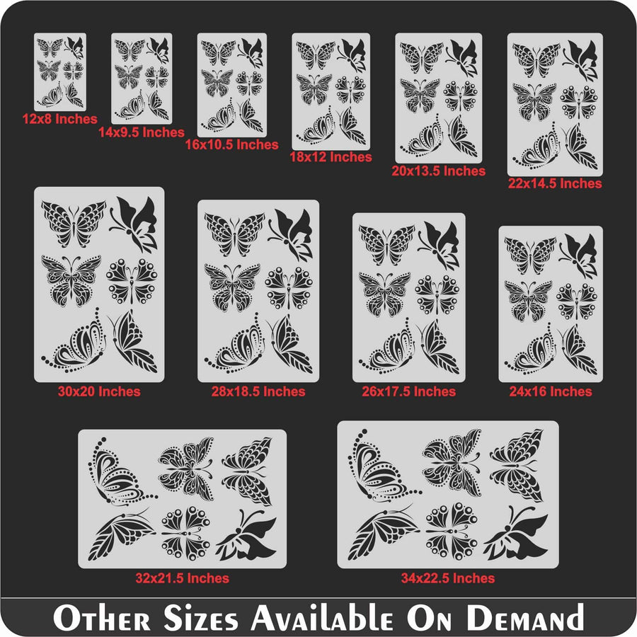 6 Modern Butterfly Reusable Stencil for Canvas and wall painting..ID#467 - imartdecor.com