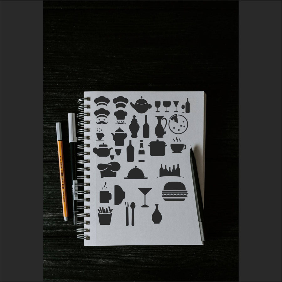 Kitchen Items Reusable Stencil For Canvas And Wall Painting.ID#468 - imartdecor.com