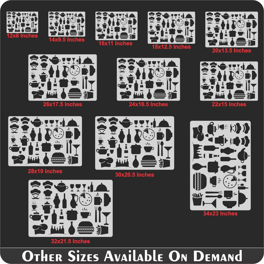 Kitchen Items Reusable Stencil For Canvas And Wall Painting.ID#468 - imartdecor.com