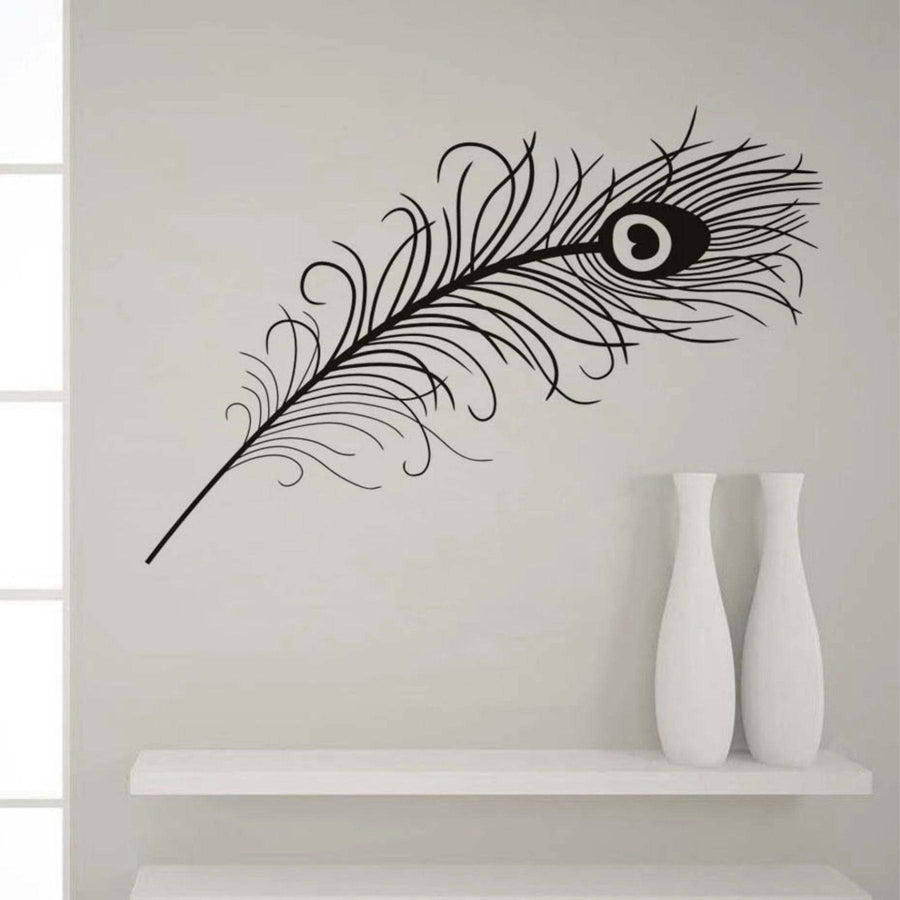 Peacock Feather Reusable Stencil For Canvas And Wall Painting.ID#471 - imartdecor.com