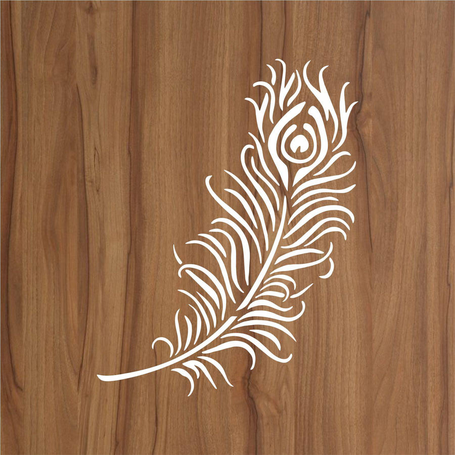 Peacock Feather Reusable Stencil For Canvas And Wall Painting.ID#471 - imartdecor.com