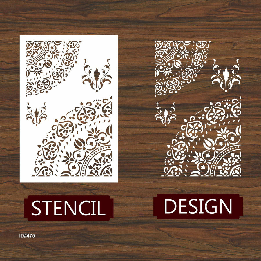 Mandala and Damask Reusable Stencil For Canvas And Wall Painting. ID #475 - imartdecor.com