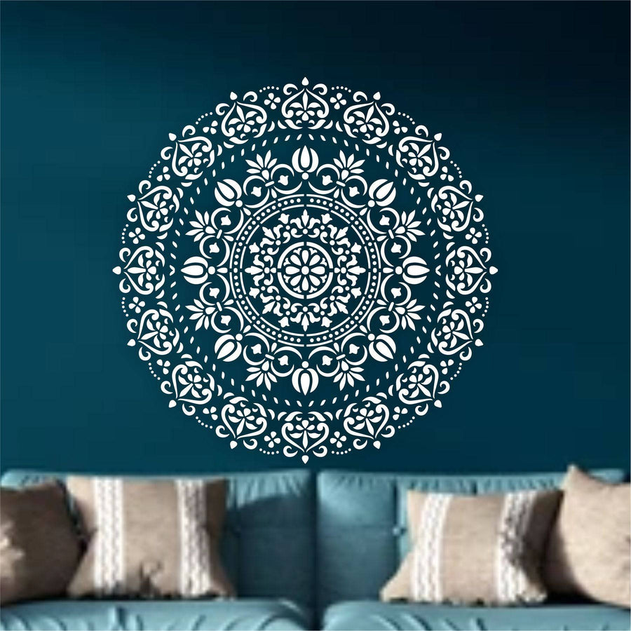 Mandala and Damask Reusable Stencil For Canvas And Wall Painting. ID #475 - imartdecor.com
