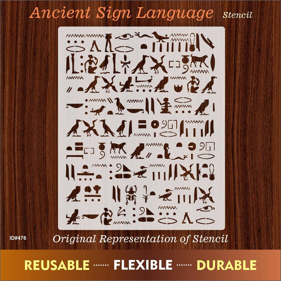 Ancient Hieroglyphs Stencil Reusable Stencil For Canvas And Wall Painting.ID #476 - imartdecor.com