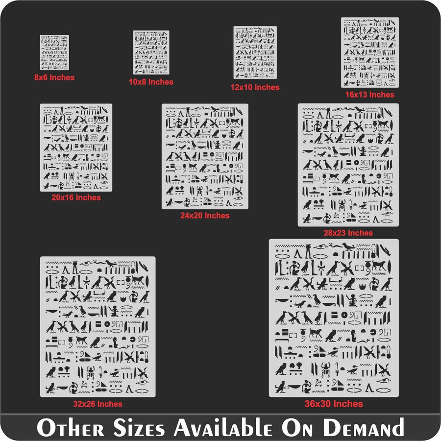 Ancient Hieroglyphs Stencil Reusable Stencil For Canvas And Wall Painting.ID #476 - imartdecor.com