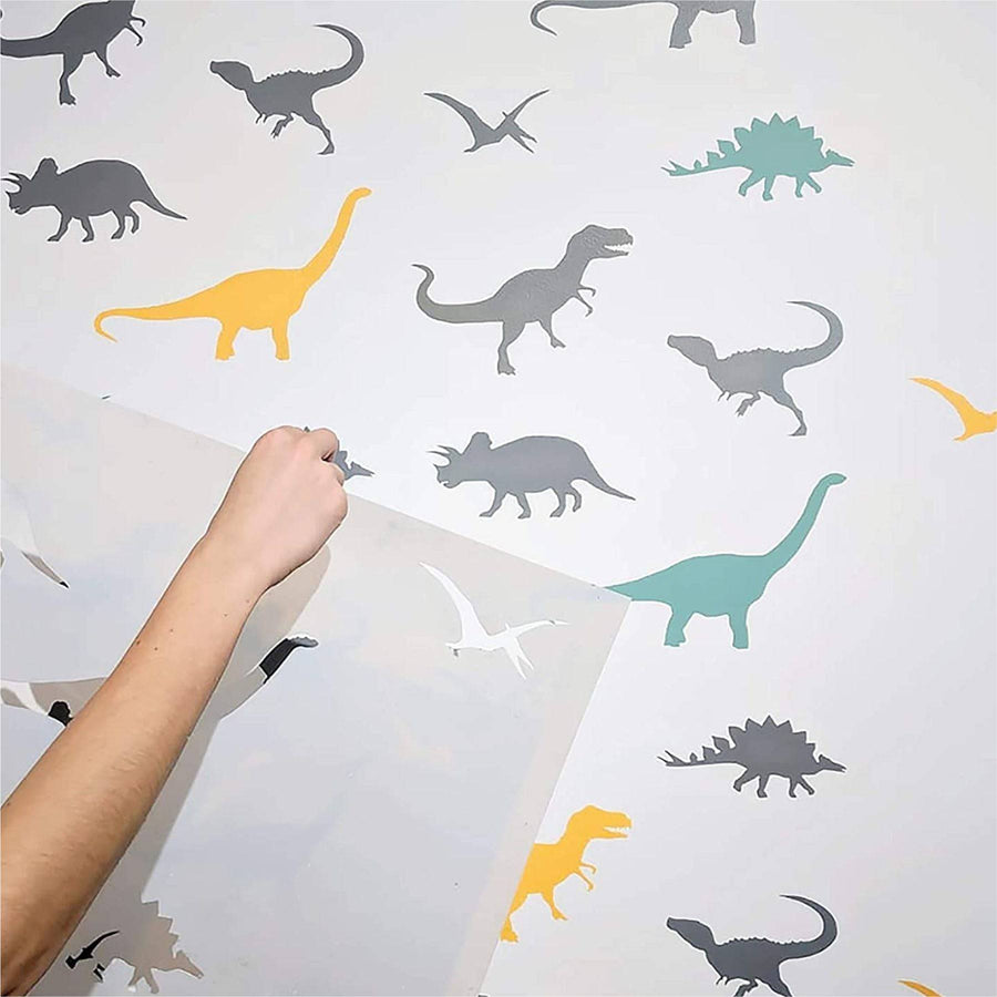 Pack of 12 Dinosaur Stencils For Canvas And Wall Painting Scrapbook Coloring Embossing Album Decorative Template.ID #489 - imartdecor.com