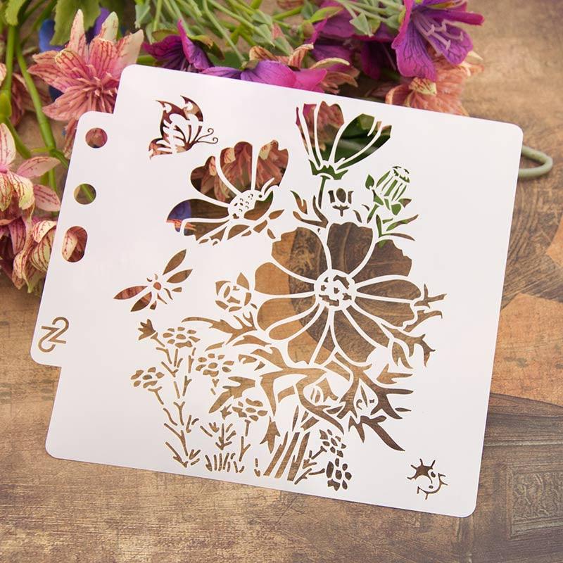 Reusable Stencil for Canvas and wall painting Floral Reusable Stencil - imartdecor.com