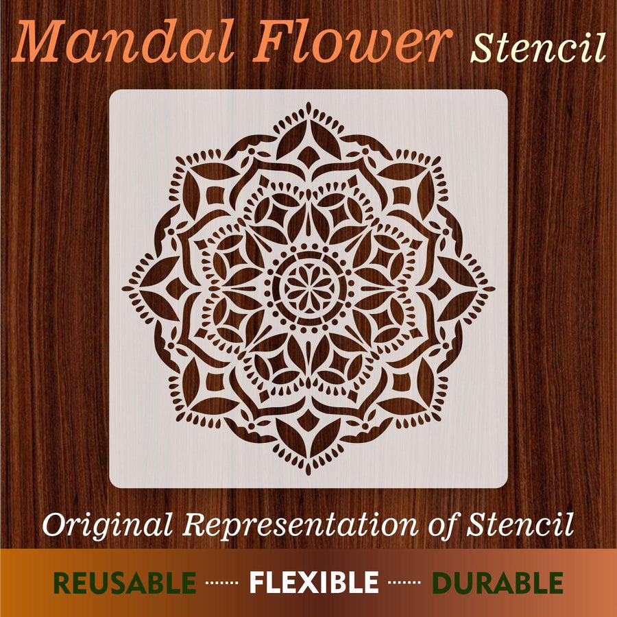 Mandala flower Reusable Stencil for Canvas and wall painting - imartdecor.com