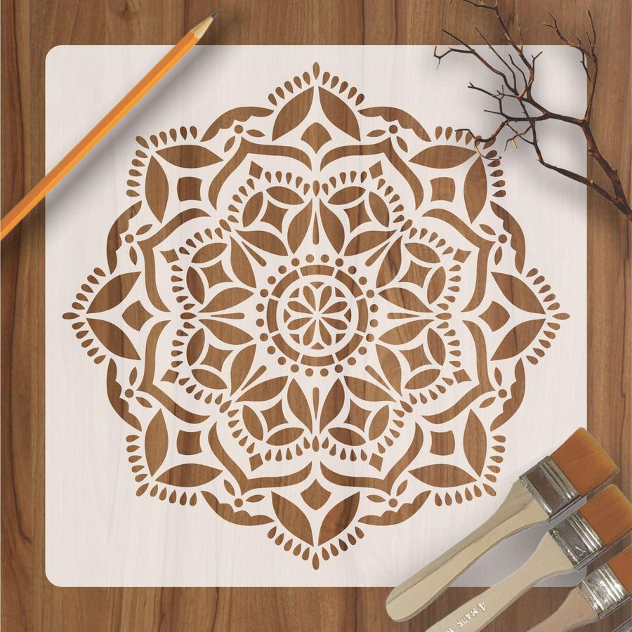 Mandala flower Reusable Stencil for Canvas and wall painting - imartdecor.com